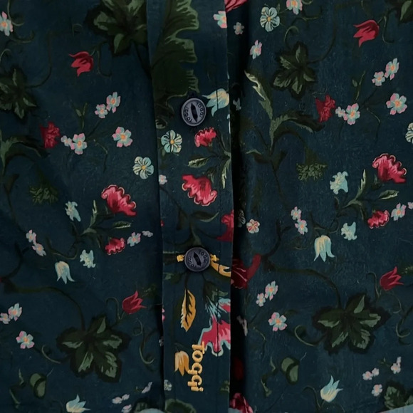 TOGGI Womens Teal Blue Floral Equestrian Button Down Blouse Size US 8 - Picture 4 of 5